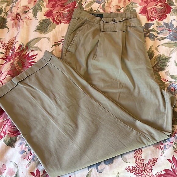 Vtg ORVIS Size 46 Cotton Khaki Low-Pleat Buttoned Side-Pockets Casual Career - Picture 13 of 16